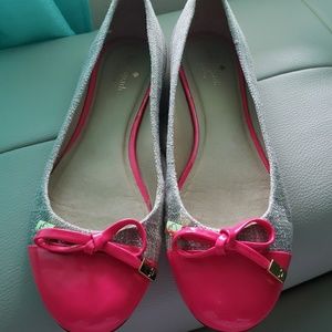 Kate spade flats hot 🔥 pink with canvas